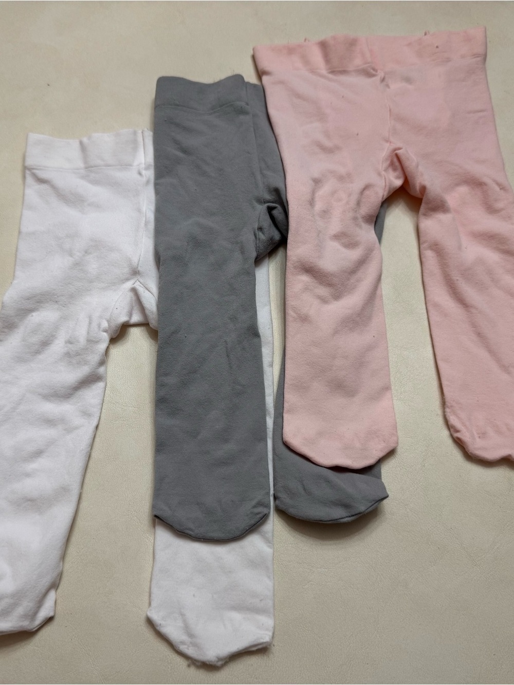 Carter's Baby Footed Tights in Pink, Gray & White
